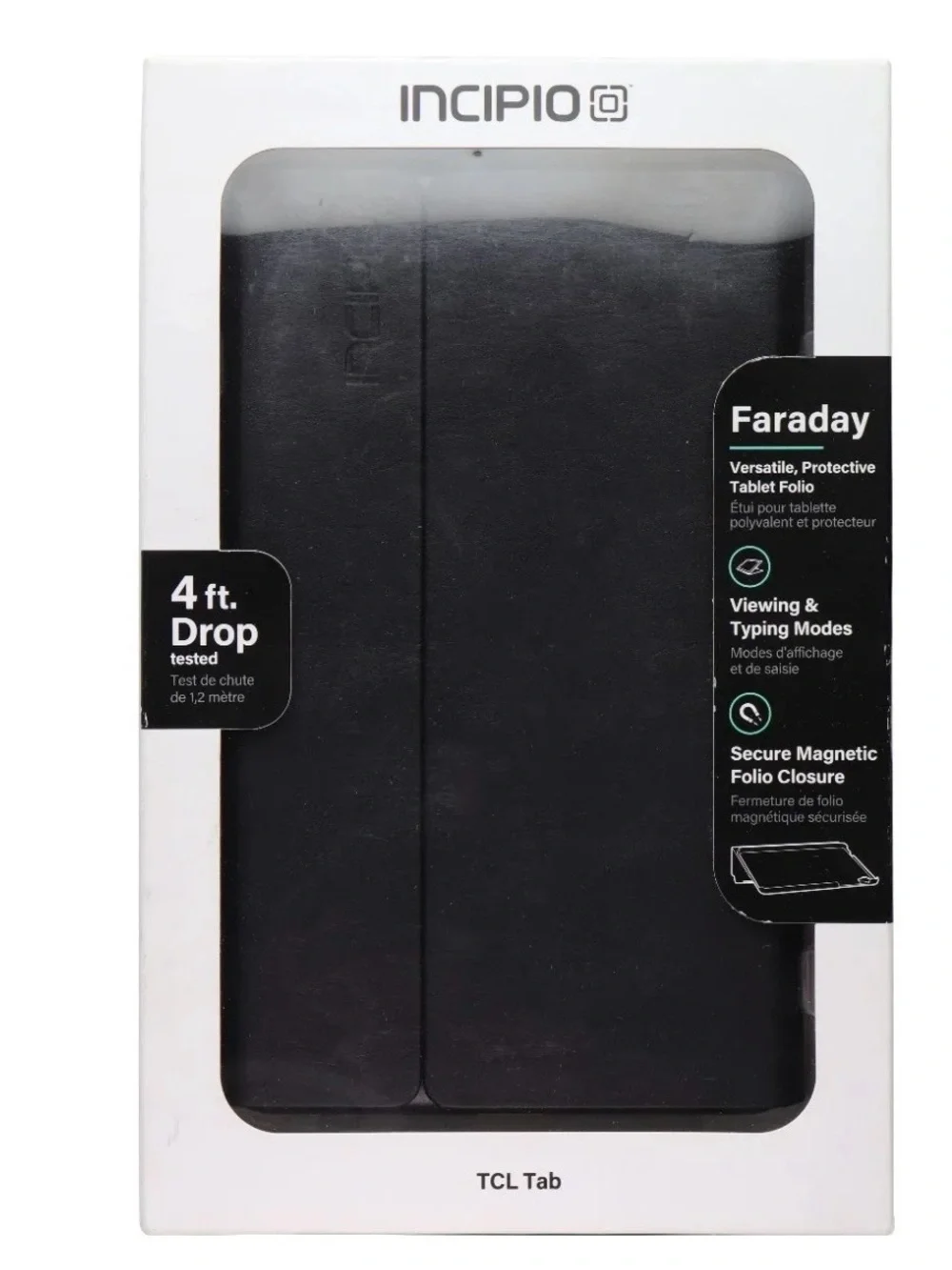 Incipio Faraday Black Tablet Folio Case for TCL Tab